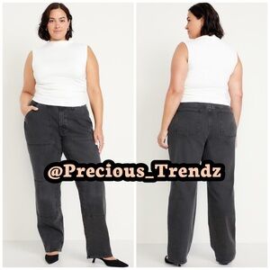 Old Navy High-Waisted OG Loose Utility Jeans Women’s Size 30 Faded Black